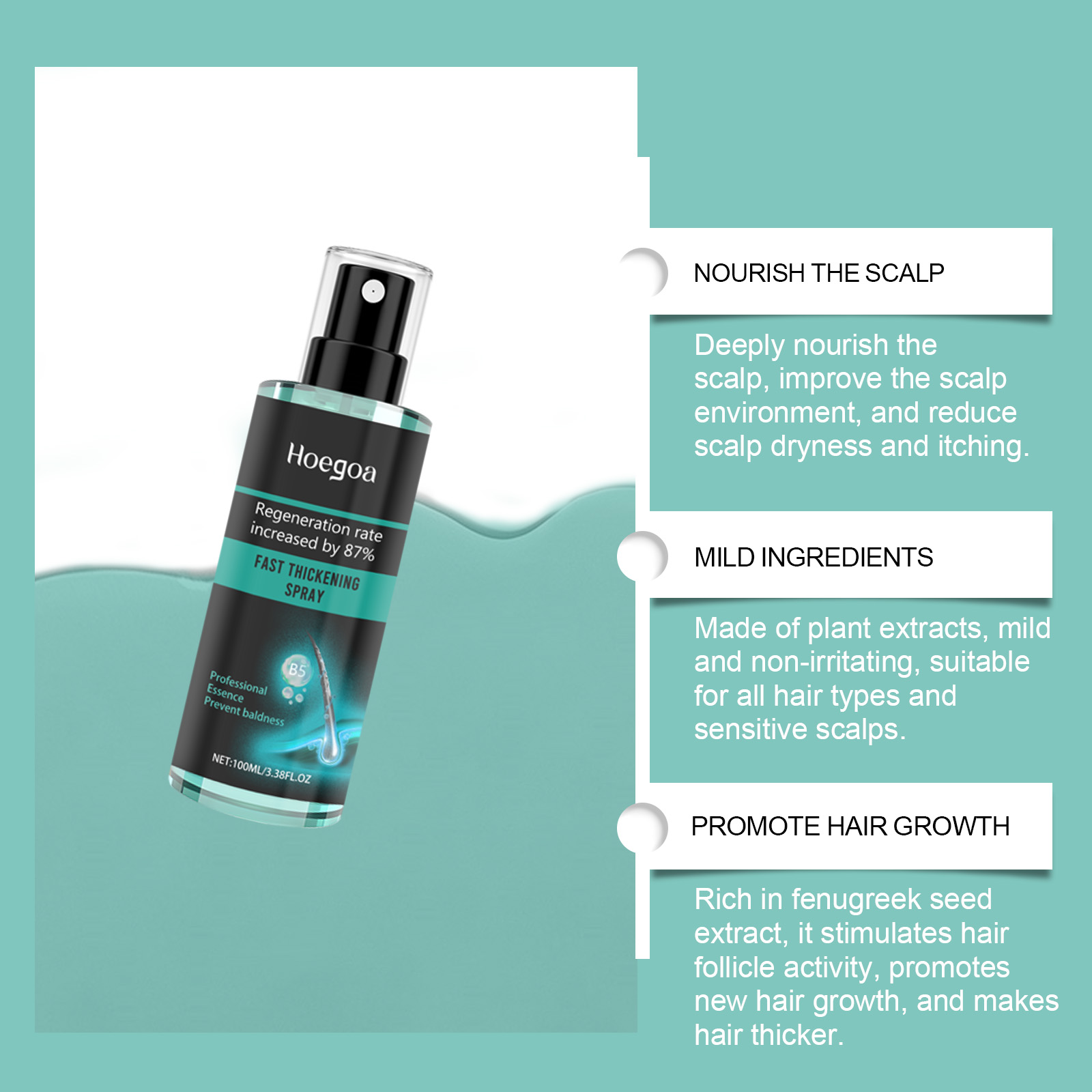 Hoegoa Spray Anti-Alopecia per - Hair Care Daily Routine recensione e prezzo